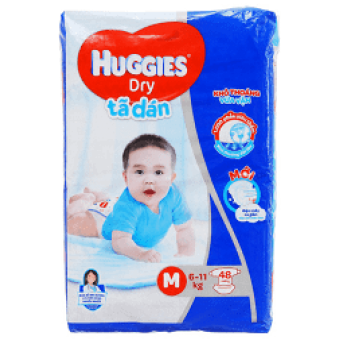 Bỉm - Tã dán Huggies size M - 48 miếng (Cho bé 6 - 11kg)